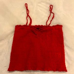 Brandy Melville  red crop top with spaghetti straps